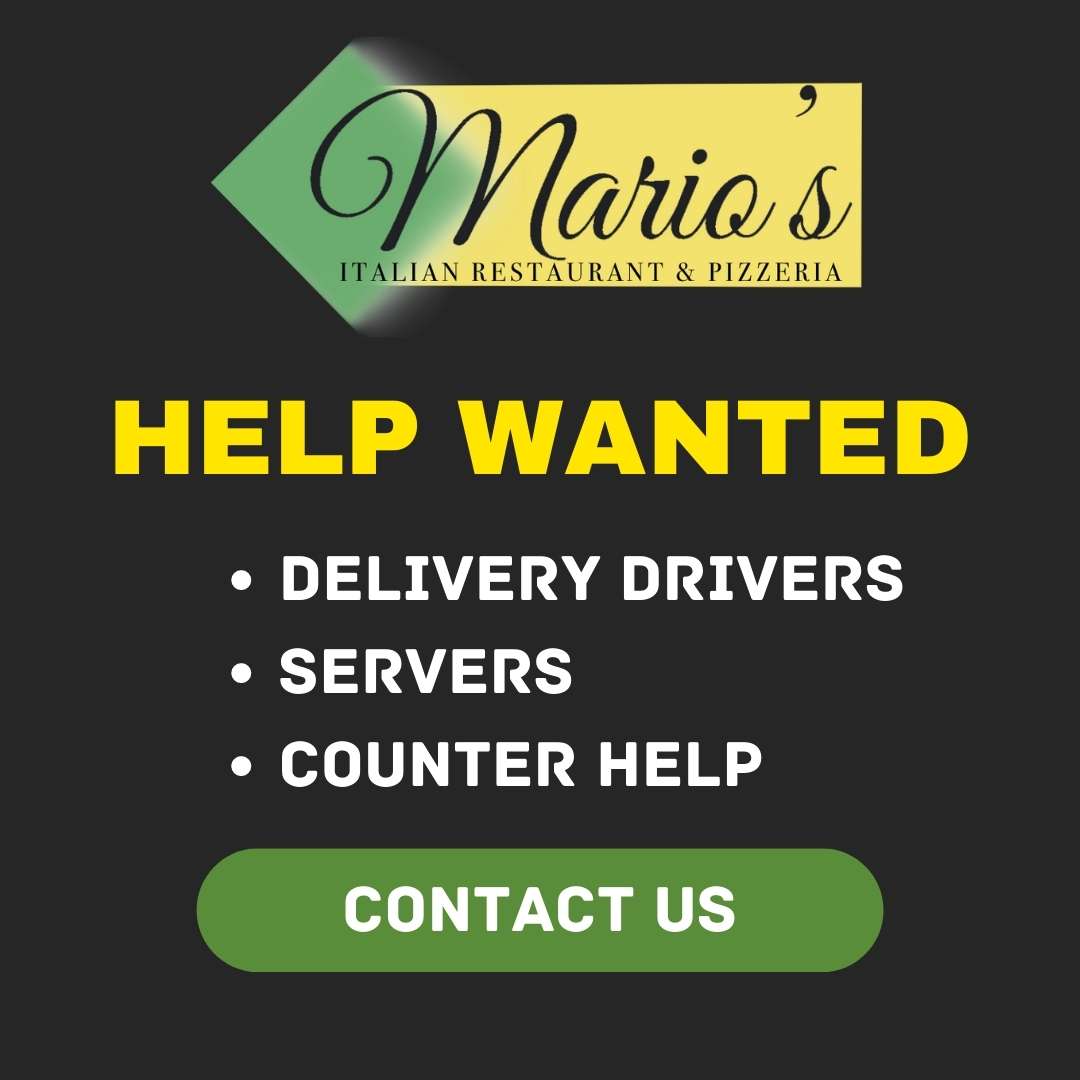 Mario's Forked River is hiring delivery drivers, servers, and counter help. Click here to contact
